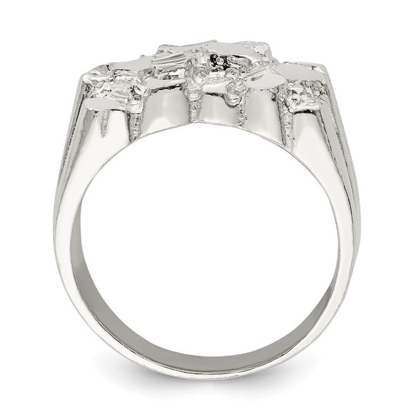 925 Sterling Silver Authentic Fine Jewelry Men's Nugget Ring